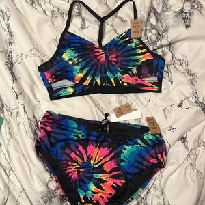 PINK tie dye gym to swim bathing suit never worn